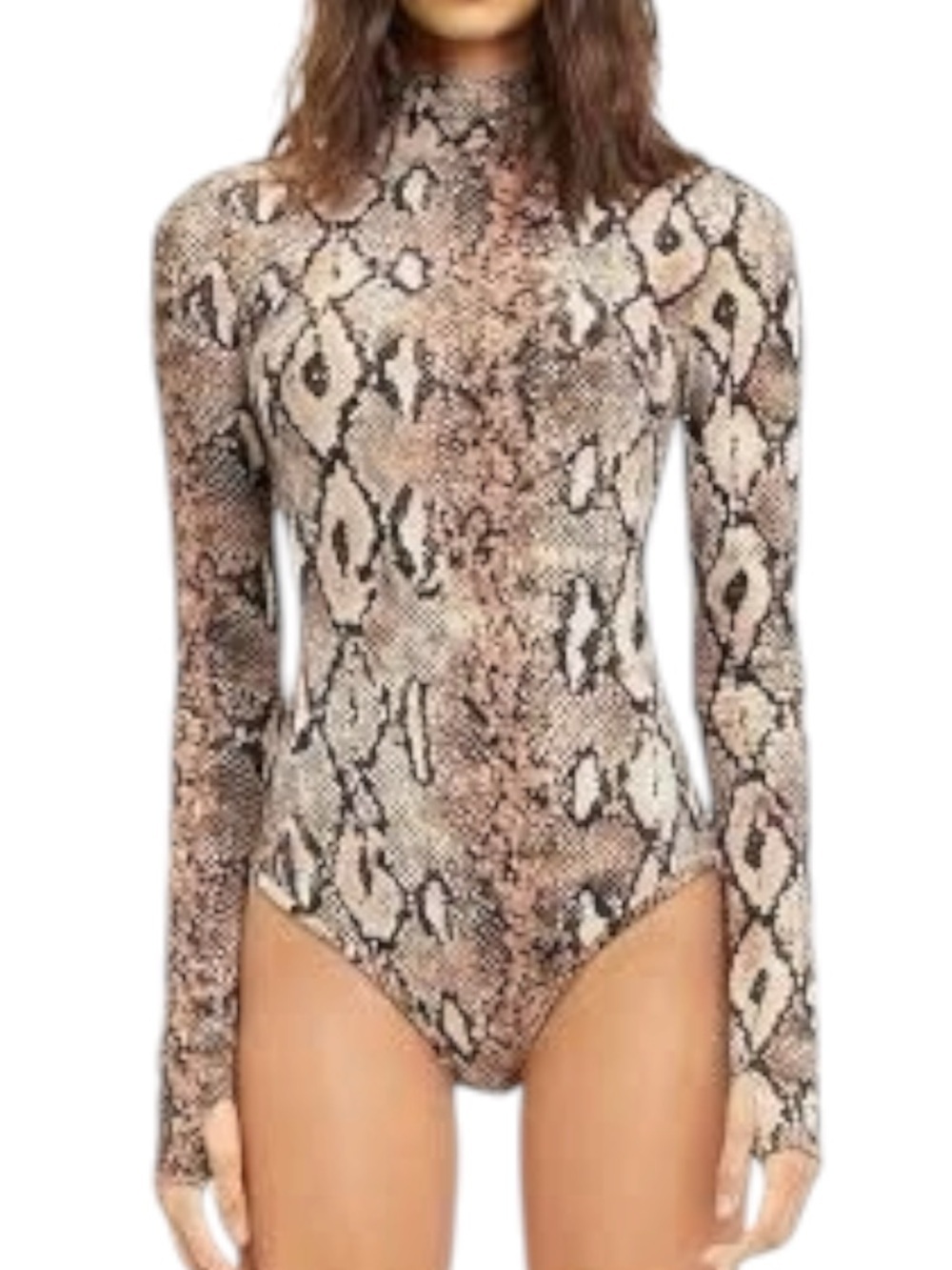 I Am Gia Snakeskin graphic Kenzie Bodysuit  100% Cotton SZ L Browns